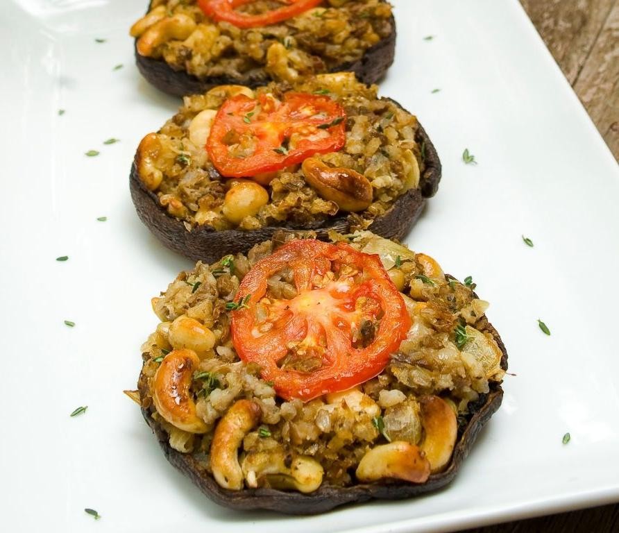 Lentil and Spinach Stuffed Portobello Mushrooms
