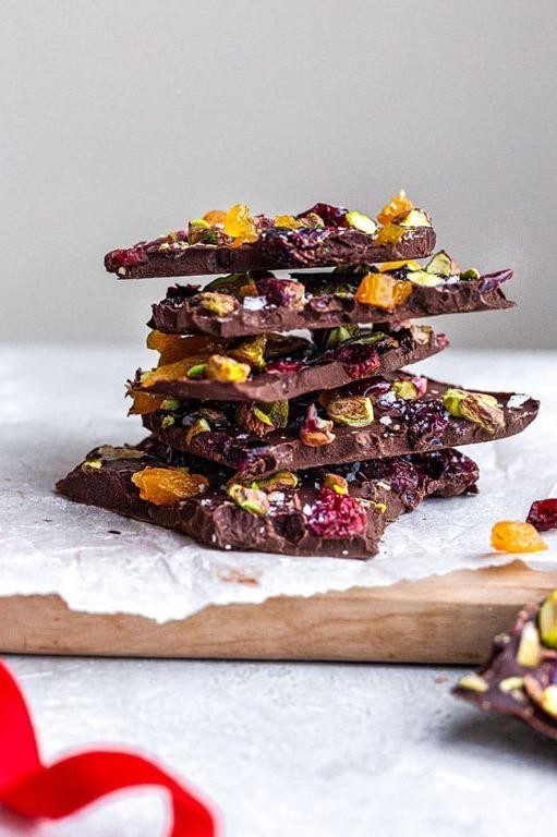 Licor 43 Chocolate Bark with Pistachios and Dried Fruit
