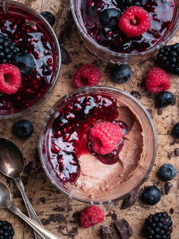 Licor 43 Chocolate Panna Cotta with Berry Compote