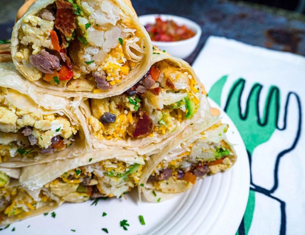 Loaded Breakfast Burrito with Salsa Verde