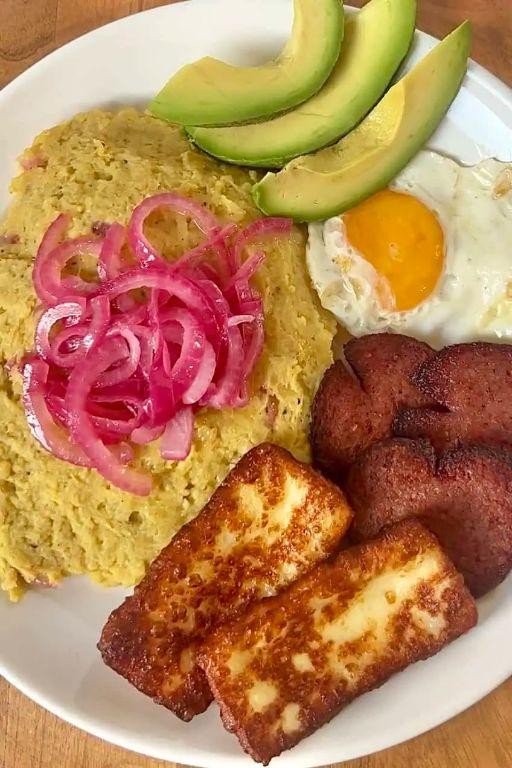 Loaded Mangú with Bacon, Cheese, and Scallions