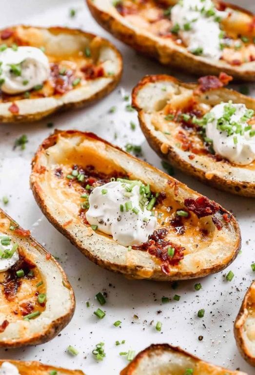 Loaded Potato Skin Bites with Sour Cream