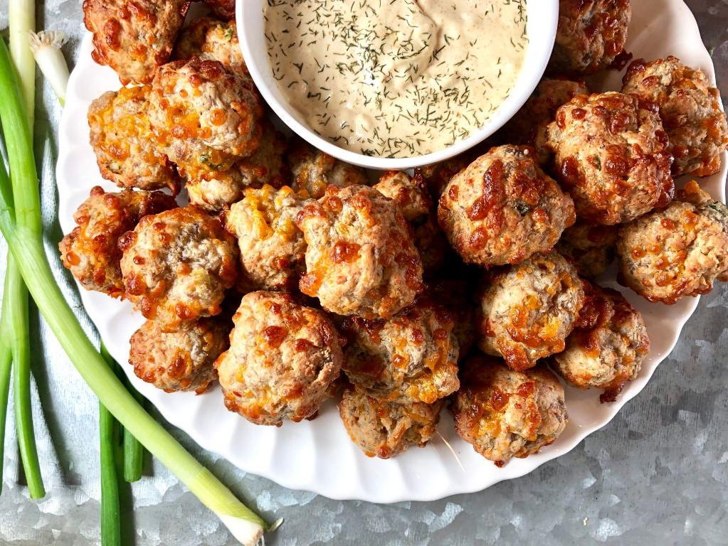 Loaded Sausage Balls with Ranch Seasoning