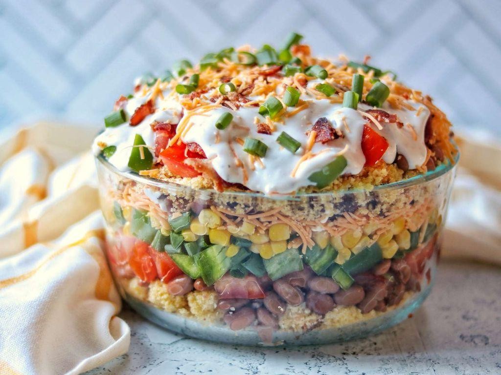 Loaded Veggie Cornbread Salad