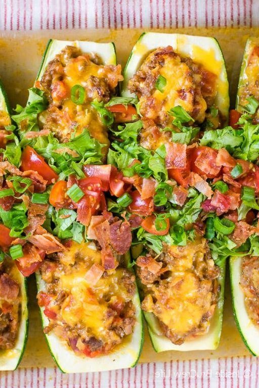 Loaded Zucchini Boats with Ground Beef and Bacon