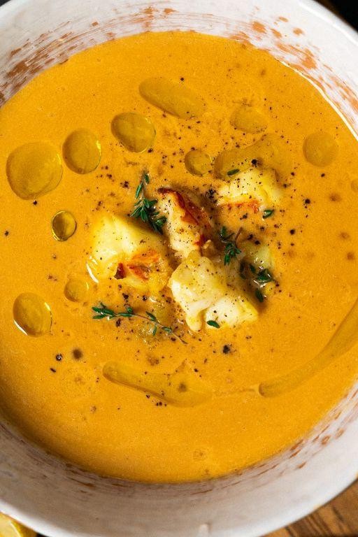 Lobster Bisque with Saffron Infusion