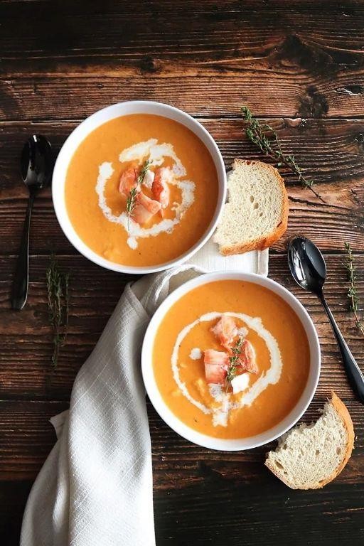 Lobster Bisque with a Carrot Puree