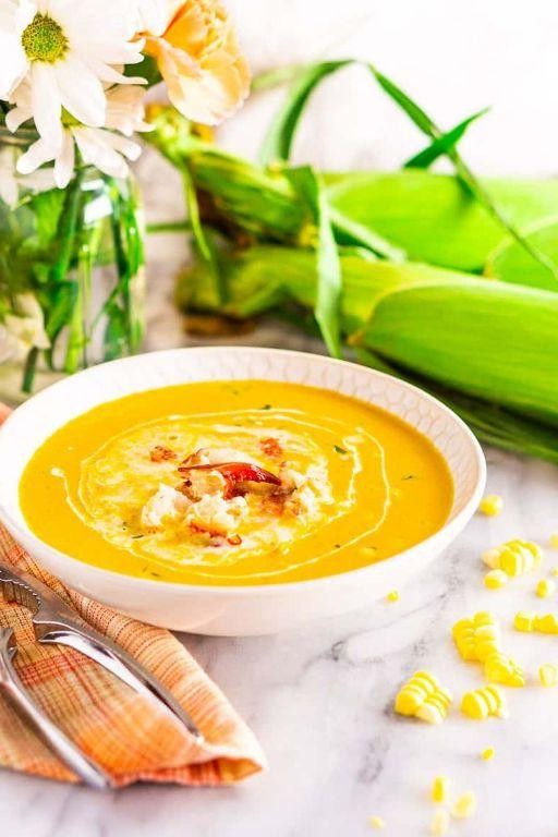 Lobster and Corn Chowder with Herb Crème Fraîche