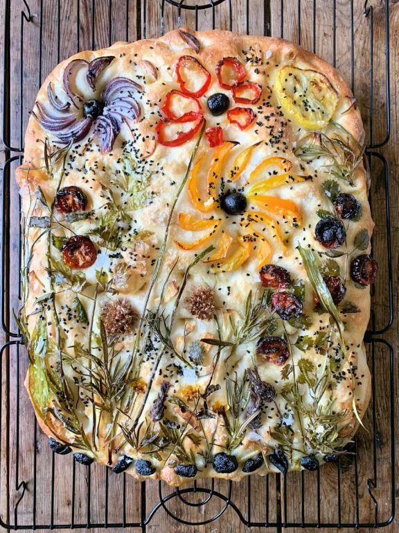 Lovage and Herb Focaccia Bread
