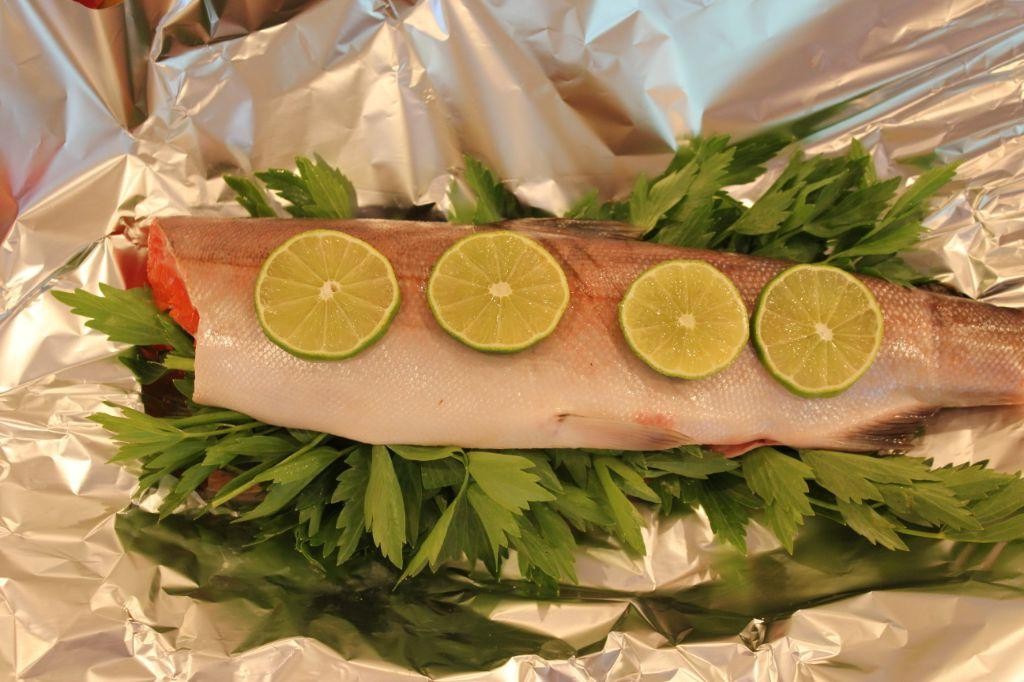 Lovage and Lemon Roasted Salmon