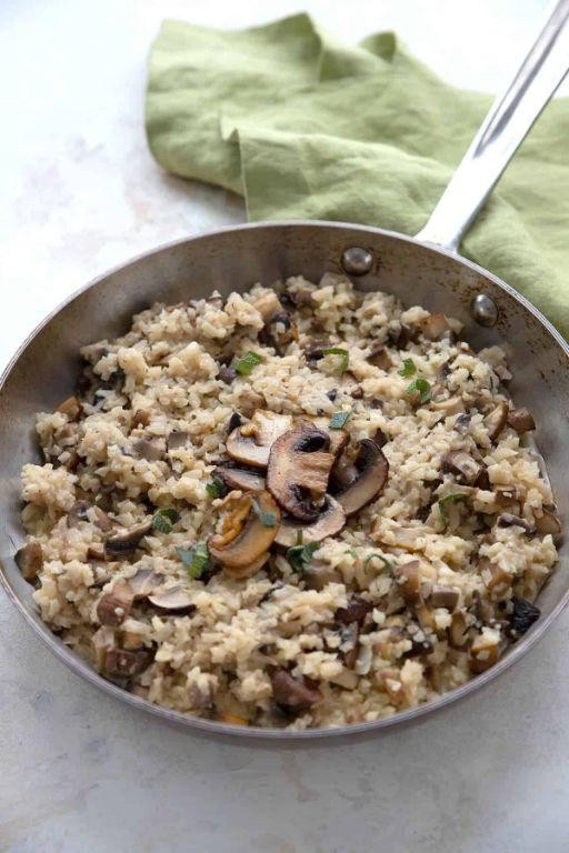 Low-Carb Mushroom and Cauliflower Risotto