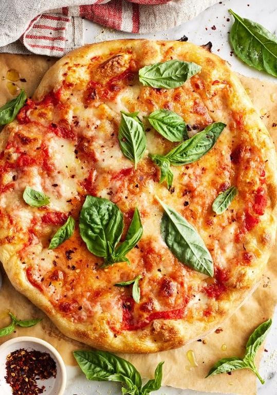 Mangú Pizza with Tomato Sauce and Mozzarella