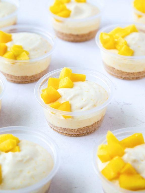 Mango Custard Mini Graham Cracker Cups