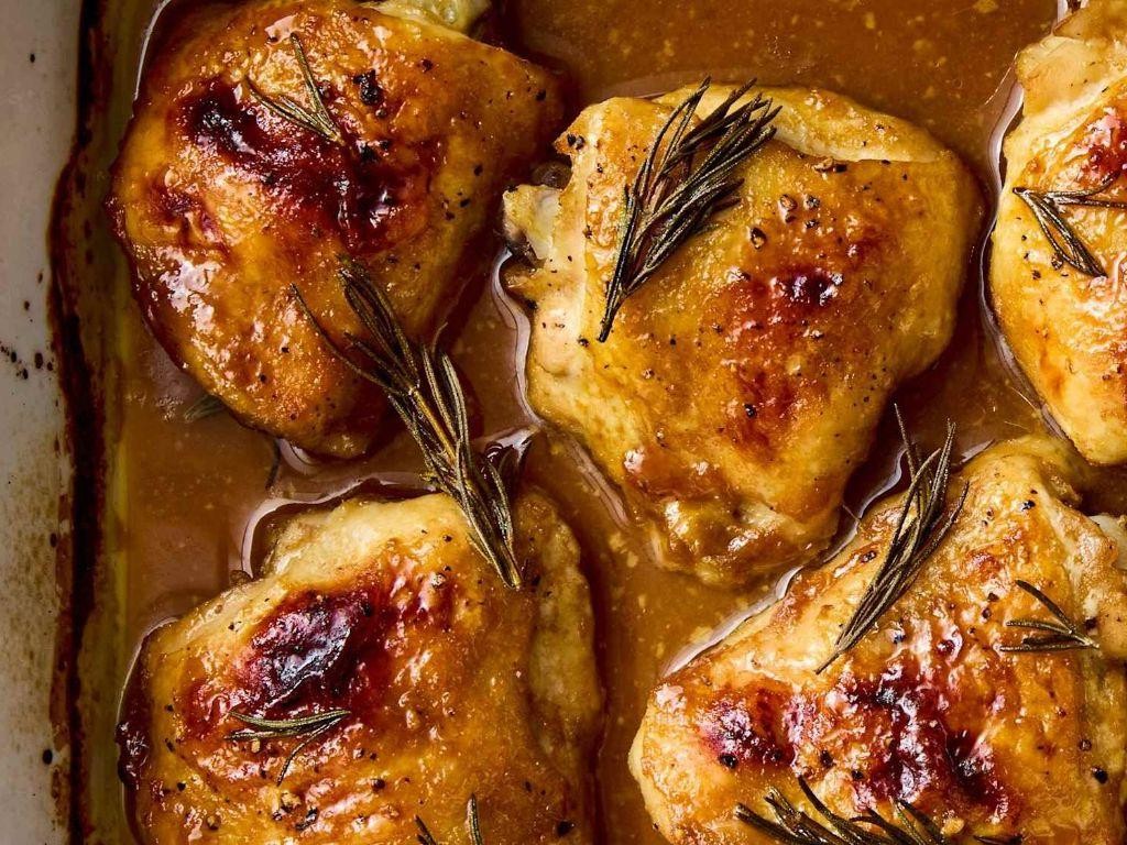 Maple Dijon Roasted Boneless Chicken Thighs