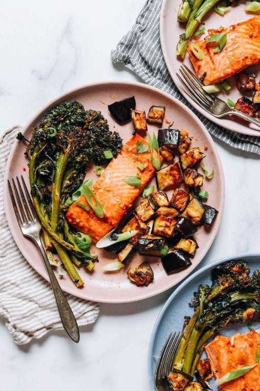 Maple Miso Salmon with Roasted Vegetables