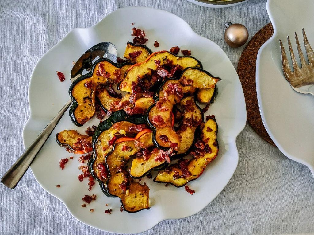 Maple-Glazed Acorn Squash with Bacon