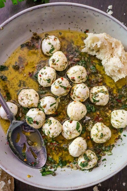 Marinated Mozzarella and Olive Dip
