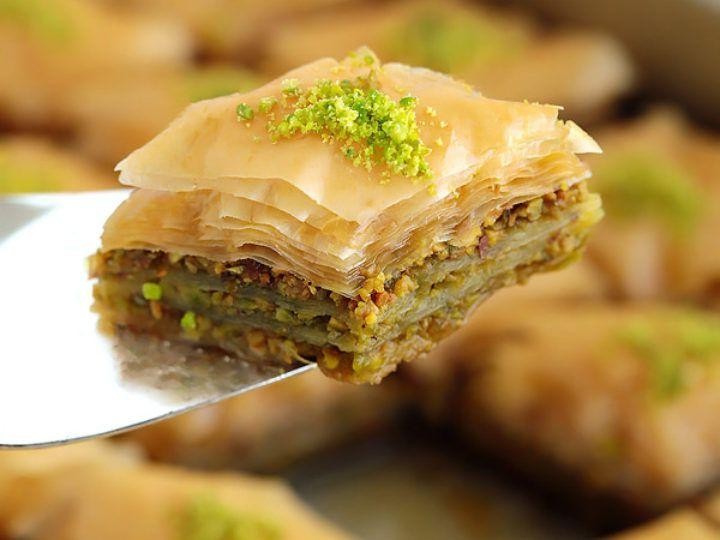 Marzipan and Pistachio Baklava