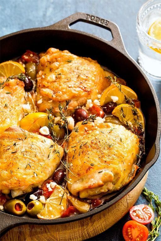 Mediterranean Boneless Chicken Thighs with Olives and Feta