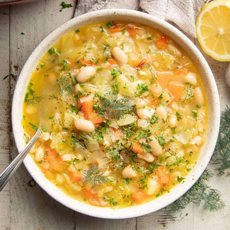 Mediterranean Cabbage and White Bean Soup