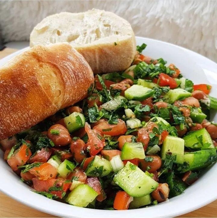 Mediterranean Dried Fava Bean Salad