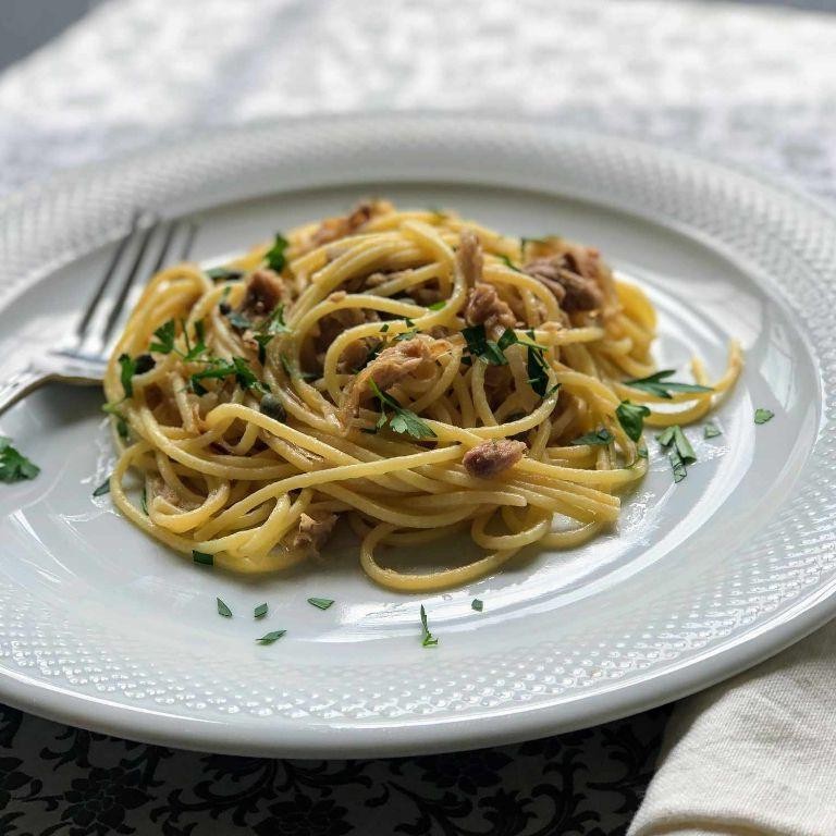 Mediterranean Tuna Pasta with Capers and Lemon