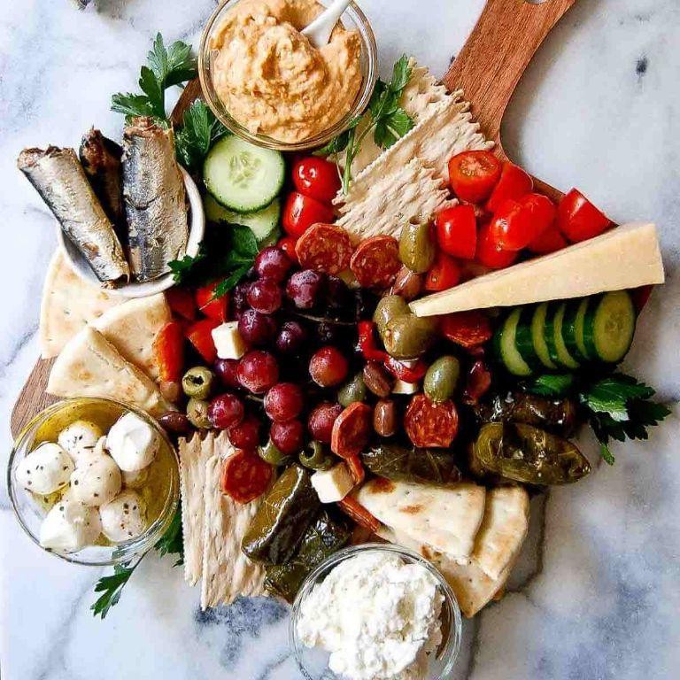 Mediterranean-Inspired Charcuterie Board with Olives and Feta