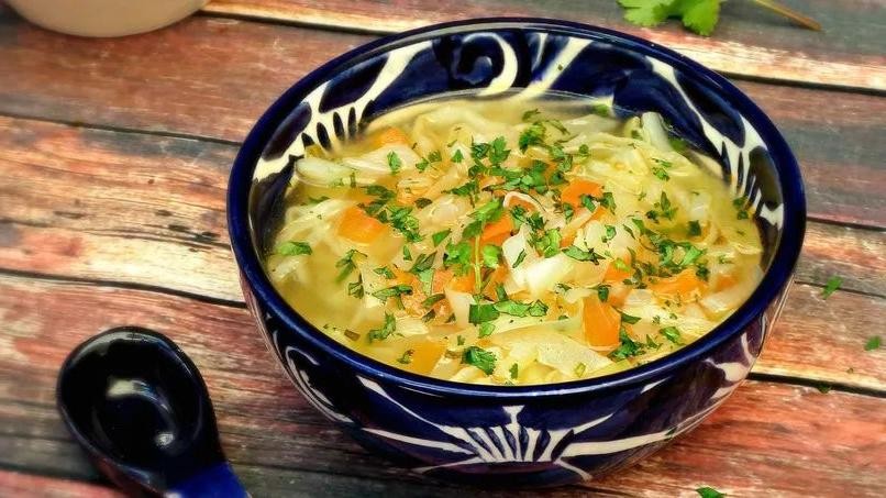 Mexican Cabbage Soup with Lime and Cilantro