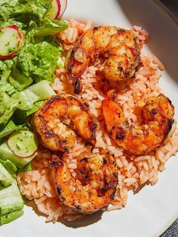 Mexican Rice with Shrimp and Garlic