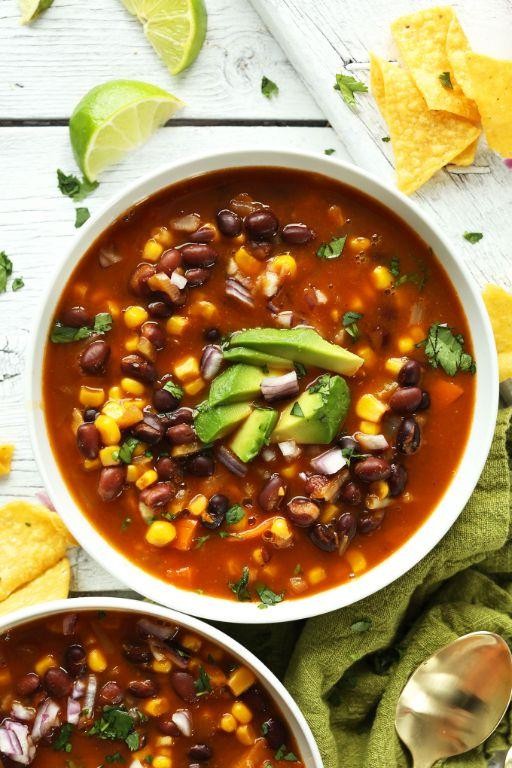 Mexican-Inspired Kale and Black Bean Soup