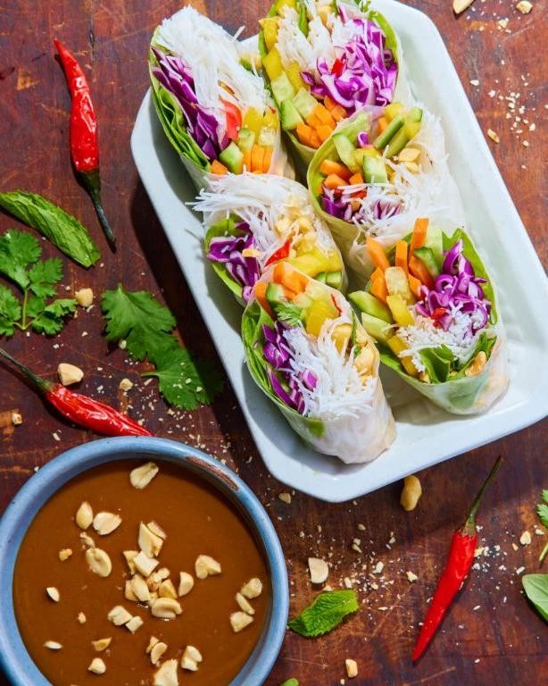 Microgreen and Mango Summer Rolls