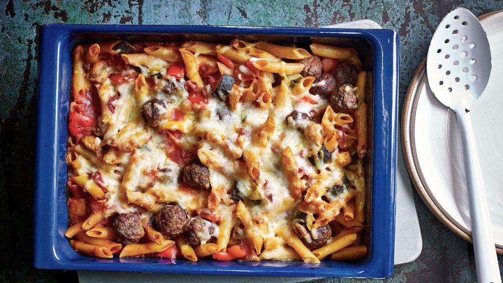 Mini Meatball Pasta Bake