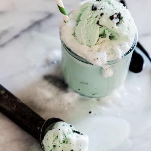 Mint Chocolate Chip Ice Cream Sprite Float