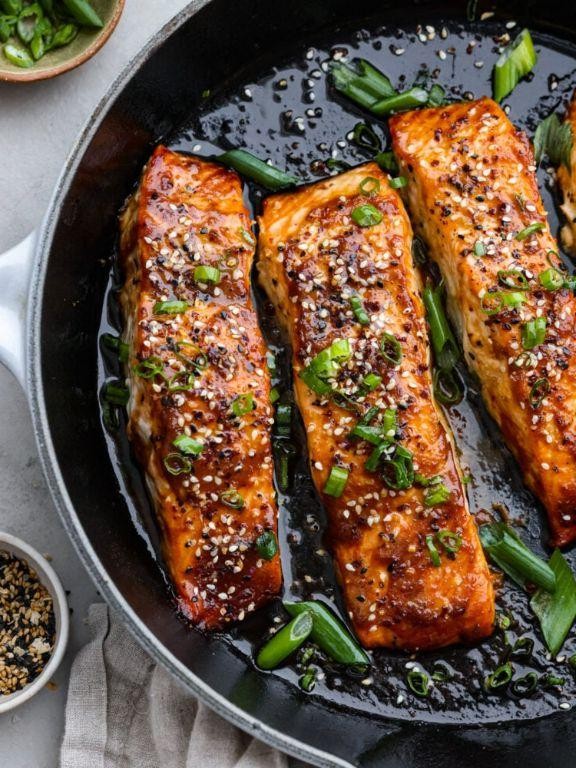 Miso Glazed Salmon with Sesame Seeds