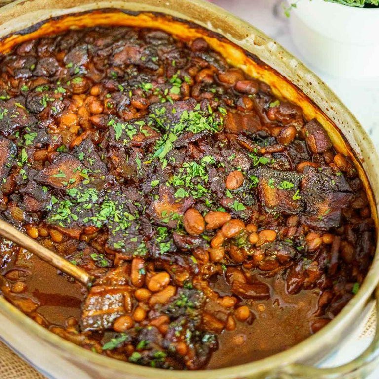 Molasses Baked Beans with Bacon