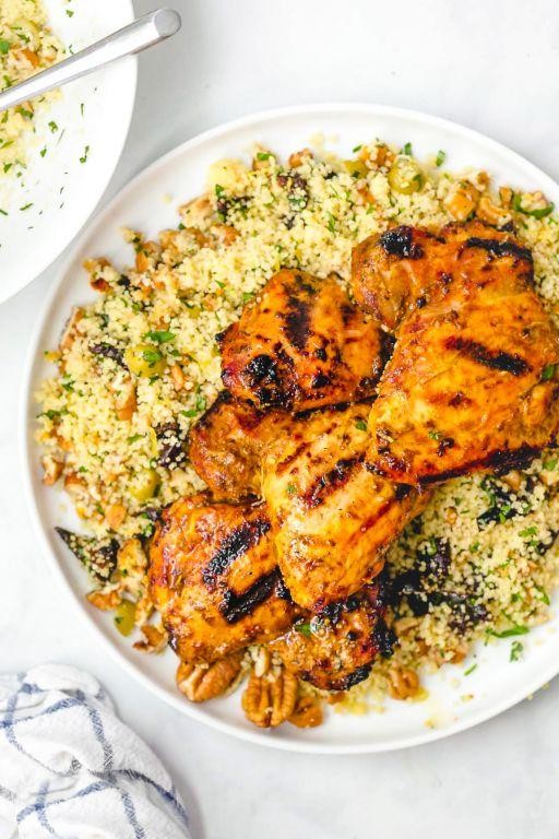 Moroccan Spiced Boneless Chicken Thighs with Couscous