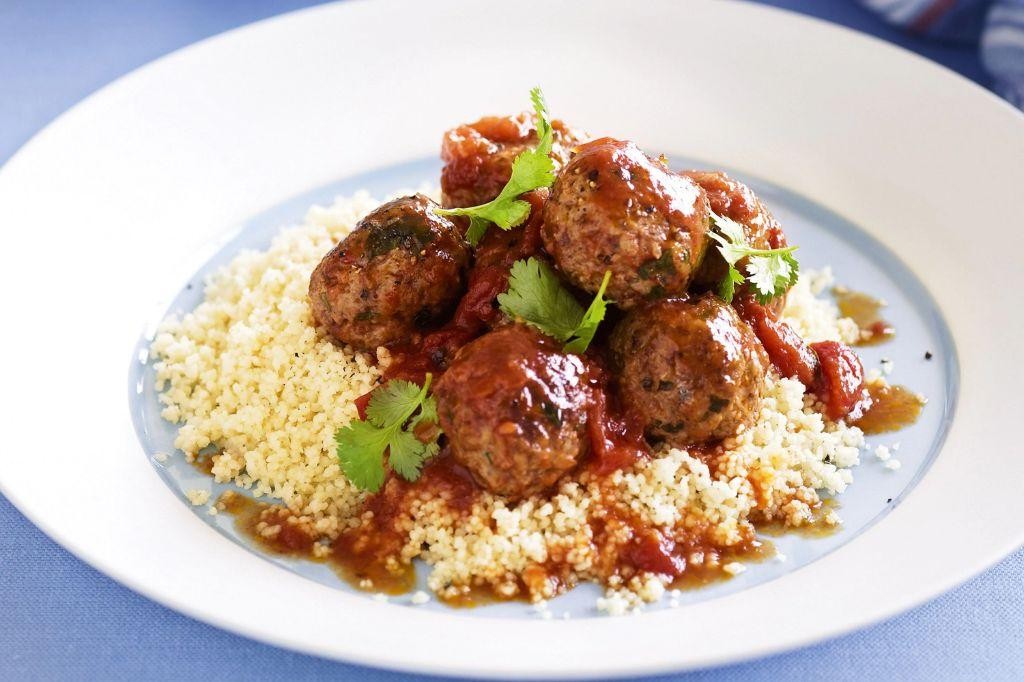 Moroccan Spiced Meatballs with Couscous