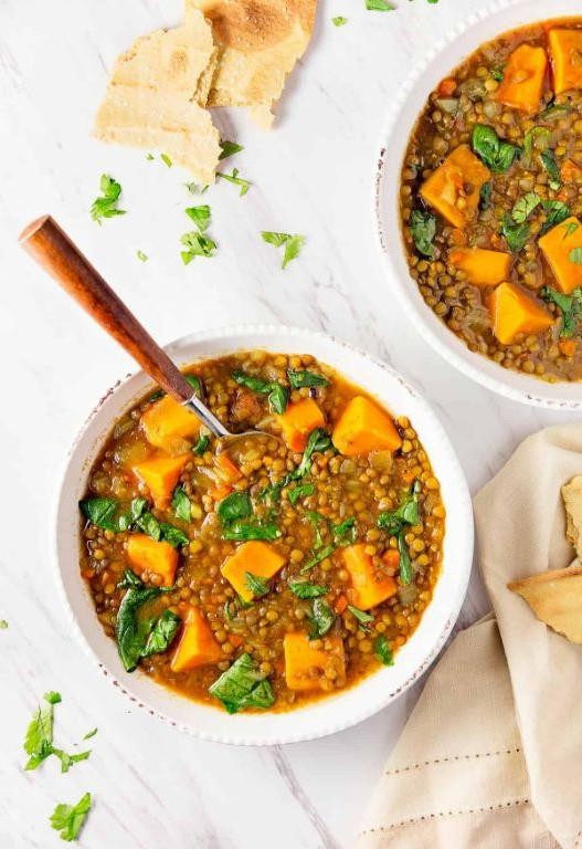 Moroccan Sweet Potato and Lentil Stew