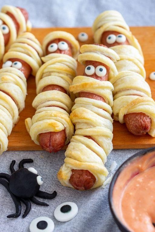 Mummy Hot Dogs in Puff Pastry
