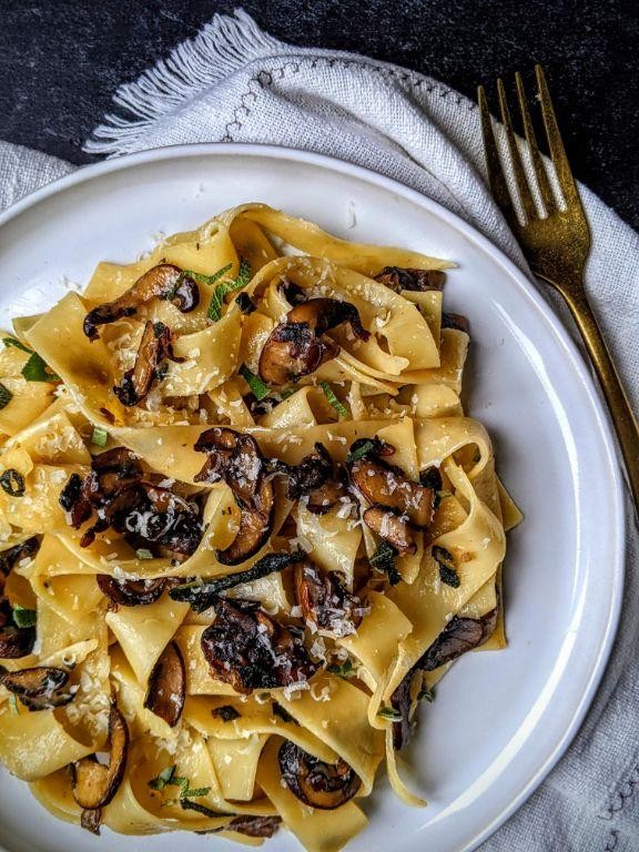 Mushroom Sage Hearts of Palm Pappardelle