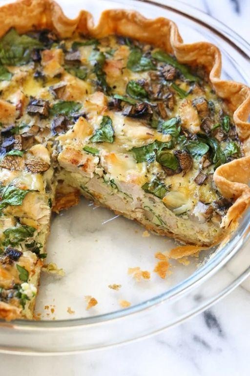 Mushroom and Chicken Quiche