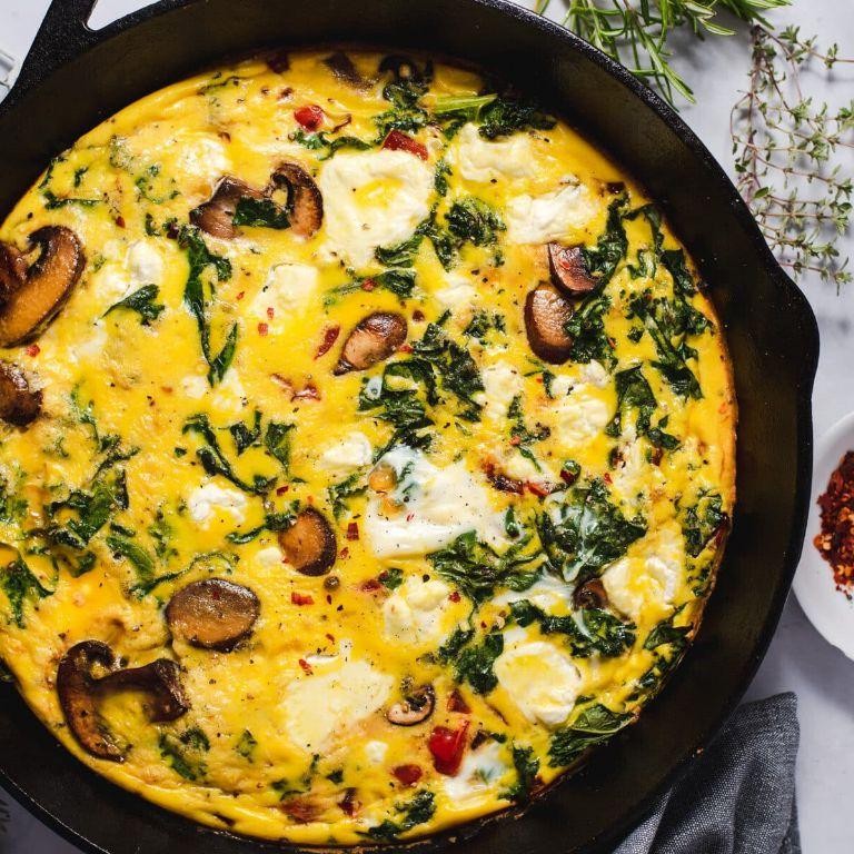 Mushroom and Goat Cheese Frittata