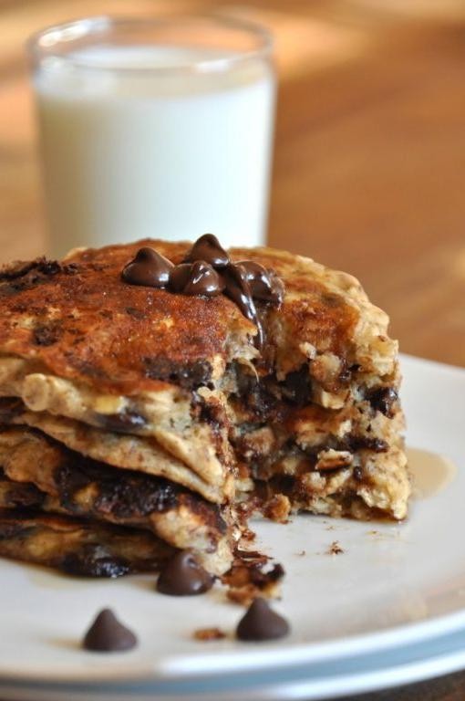 Oatmeal Chocolate Chip Pancakes