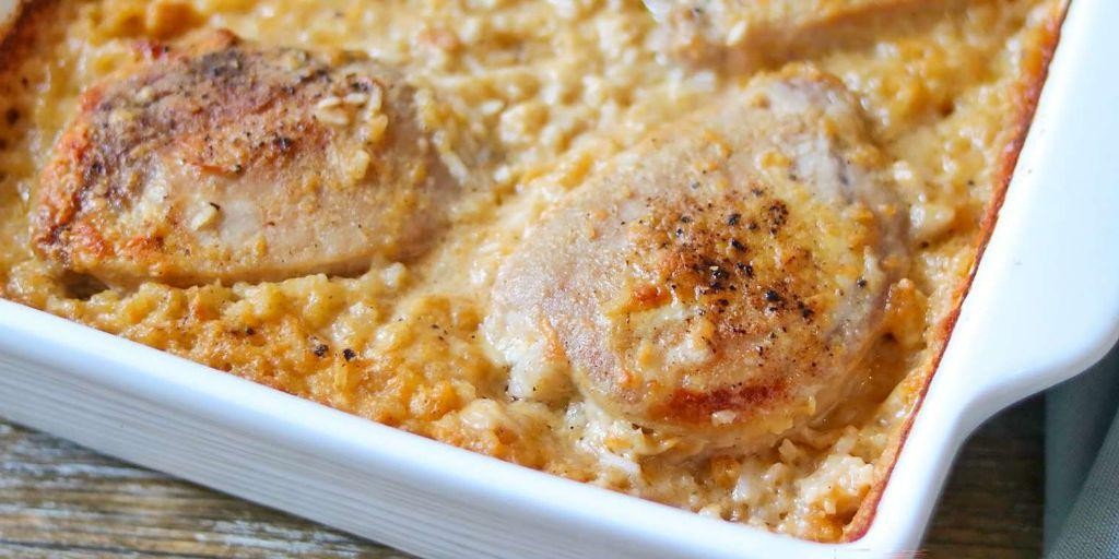 One-Pan Pork Chop and Rice Casserole