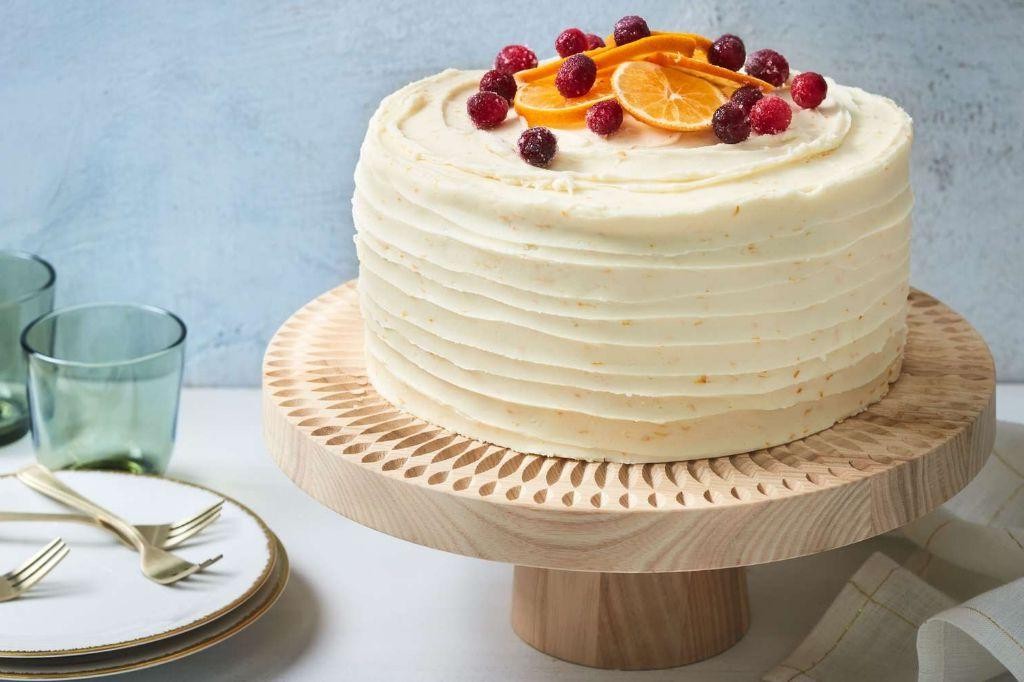 Orange Cranberry Whip Cream Cake