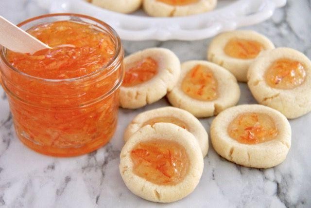 Orange Marmalade Thumbprint Cookies