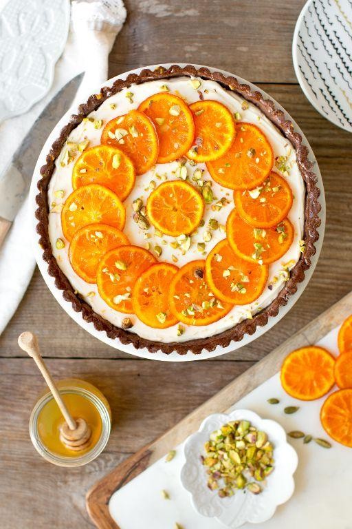 Orange Mascarpone Tart with Pistachios