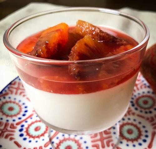 Orange Panna Cotta with Berry Compote