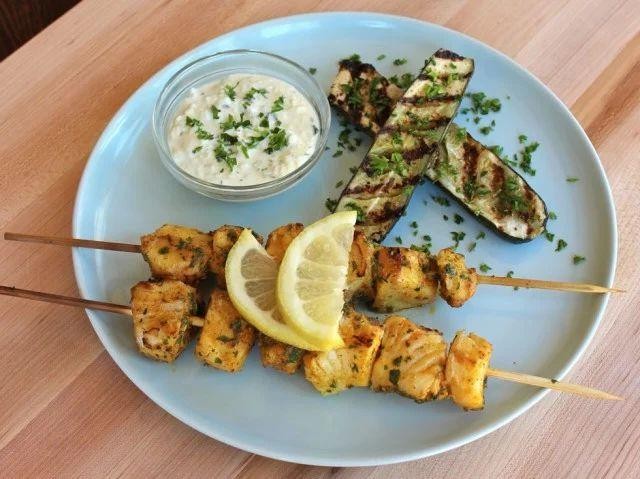 Pacific Cod Kebabs with Lemon Garlic Marinade