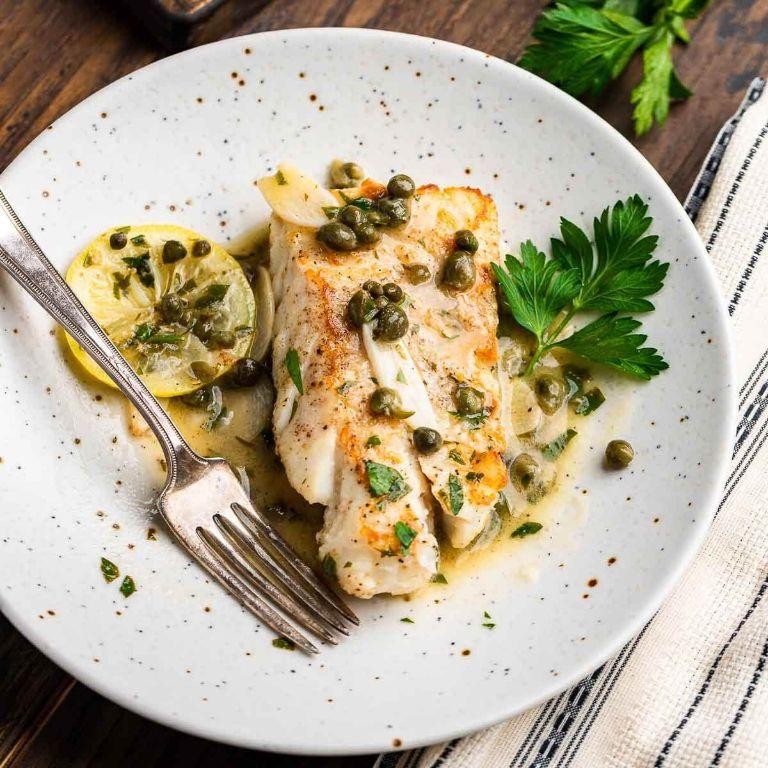 Pacific Cod Piccata with Capers and White Wine